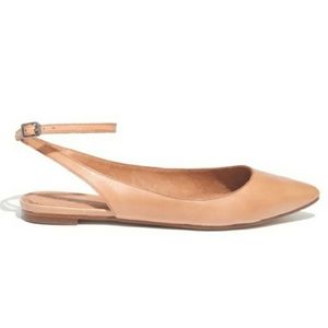 Madewell Margot ankle strap leather point toe flat